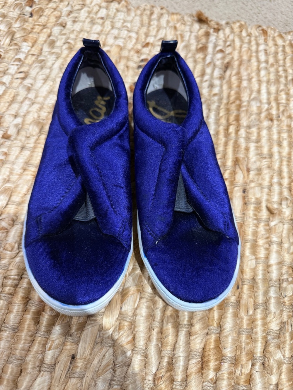 Sam Edelman Kids Velvet Slip-On Sneakers in royal purple